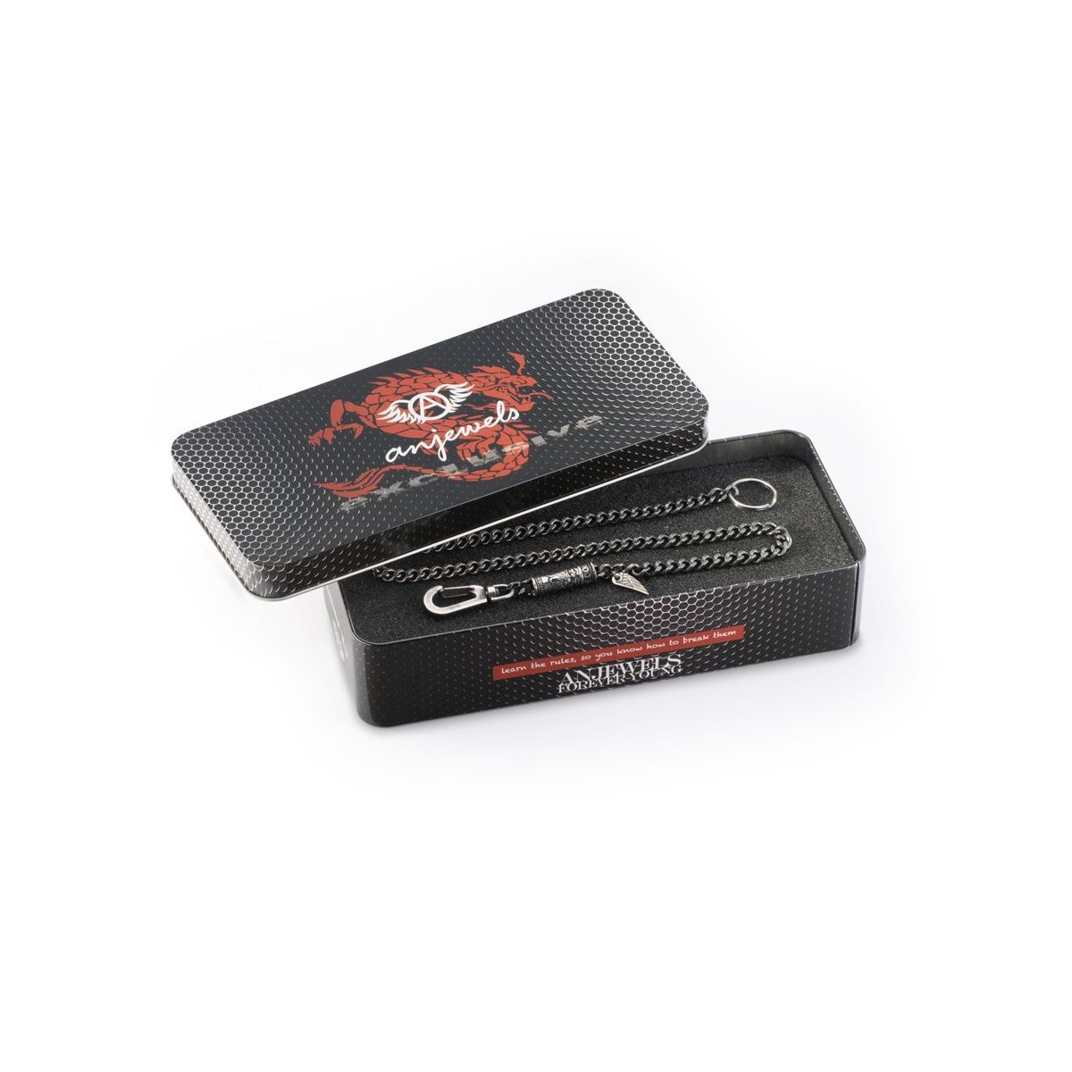 AN JEWELS JEWELRY Mod. AA.PC253S boxed chain accessory in black case