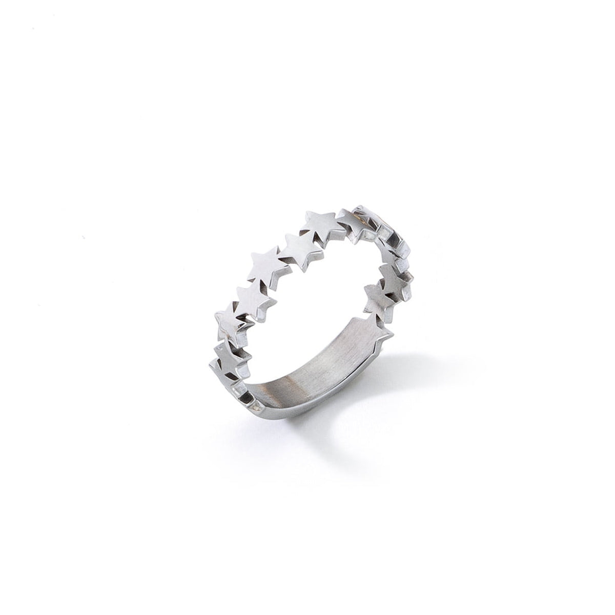 AN JEWELS JEWELRY Mod. ADC.R02S-8 silver star ring on white background.