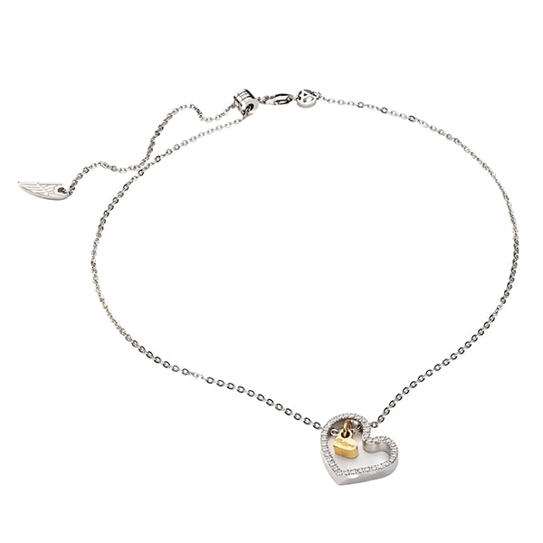 AN JEWELS JEWELRY Mod. AL.NLPA4SCZ heart necklace with gold and silver accents