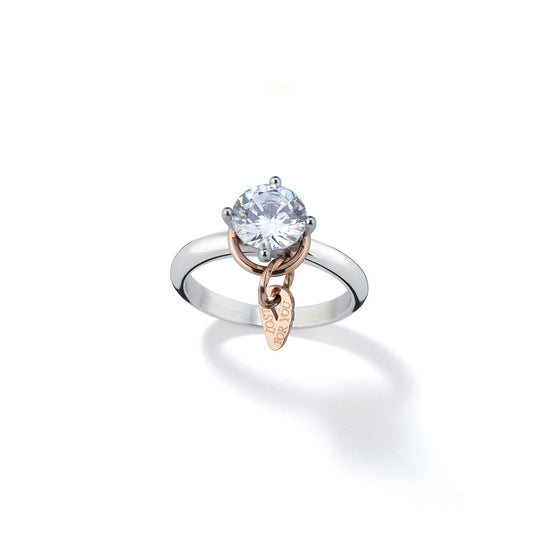 AN JEWELS JEWELRY Mod. AL.RLFY01-8 features a stunning diamond engagement ring with a unique rose gold touch.