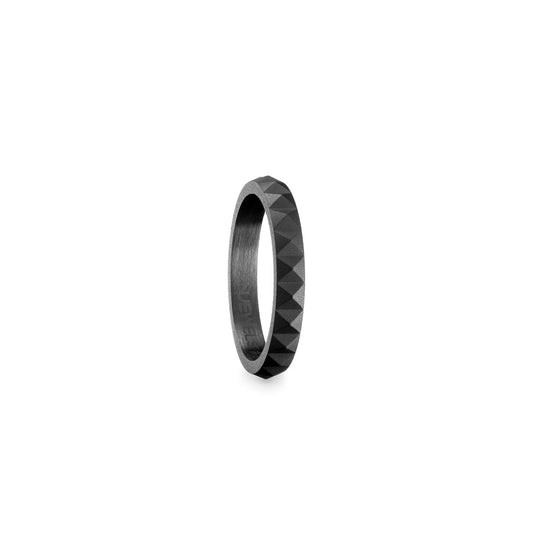 AN JEWELS JEWELRY Mod. AR.R1NS06BK-9 black ring with textured design