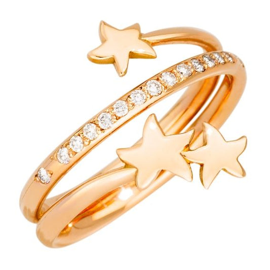 ANELLI DODO MOD. DAC1007STAR3DB09R51 golden star design with diamond accents, elegant and stylish jewelry piece.
