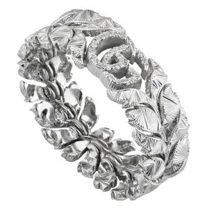 ANELLI GUCCI MOD. YBC702376001 silver floral design ring