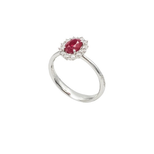 ANELLI RECARLO MOD. R79CC001_RB025-14 with ruby and diamond setting on silver band