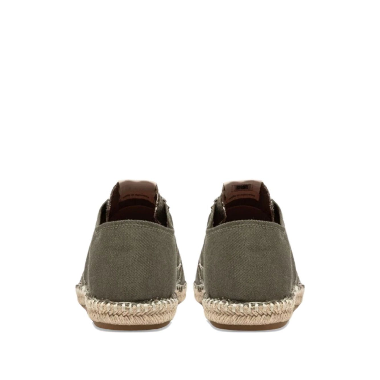 Back view of AUTRY Sneakers Green with jute sole and canvas design
