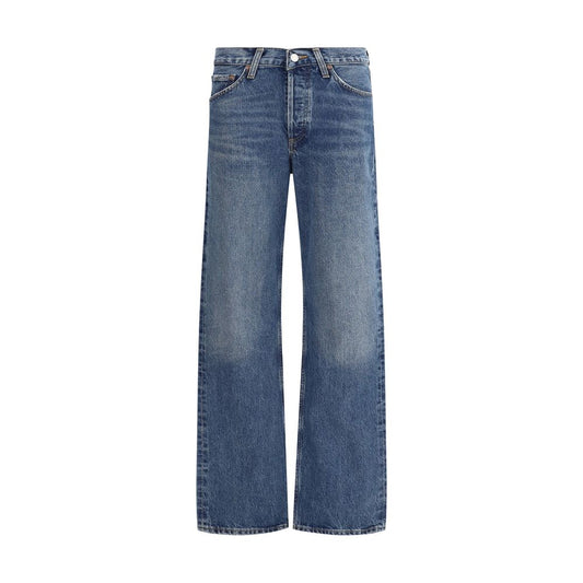 Agolde Blue Cotton Straight-Leg Jeans Agolde