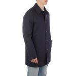 Aquascutum Blue Cotton Men Trench Coat