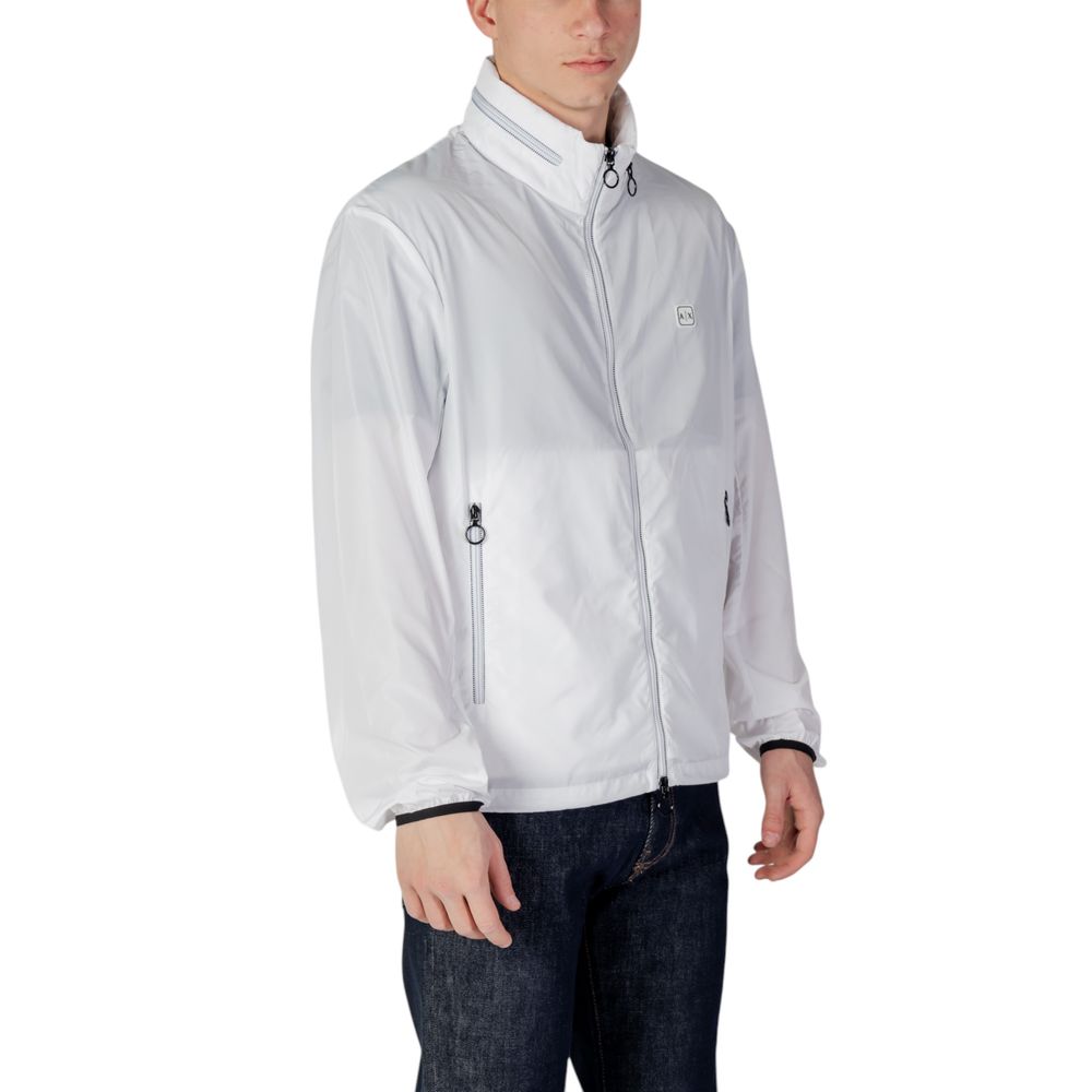 Armani Exchange White Polyester Shell Jacket