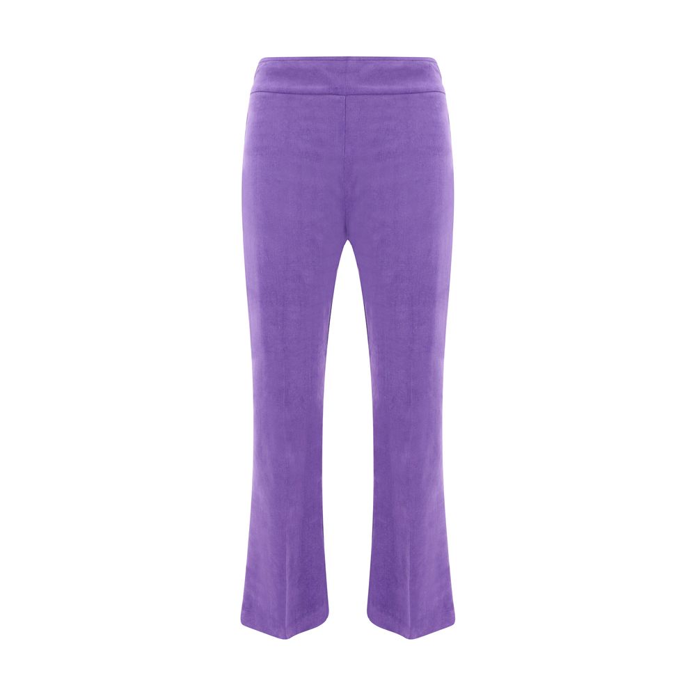 Avenue Montaigne Purple Cotton Casual Pants