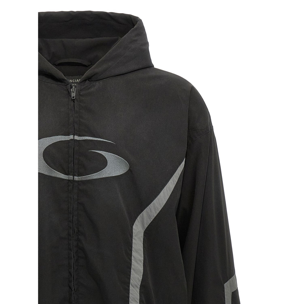 Balenciaga Black Polyester Shell Jacket