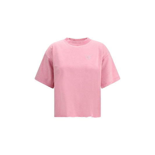 Balenciaga Cropped T-ShirtBalenciaga’s cotton T-Shirt is a bold, modern piece that combines comfort and contemporary style. The cropped design with ribbed crew neck offers a chic and dynamic fit. The iconic embroidered logo on the front adds a recognizabl