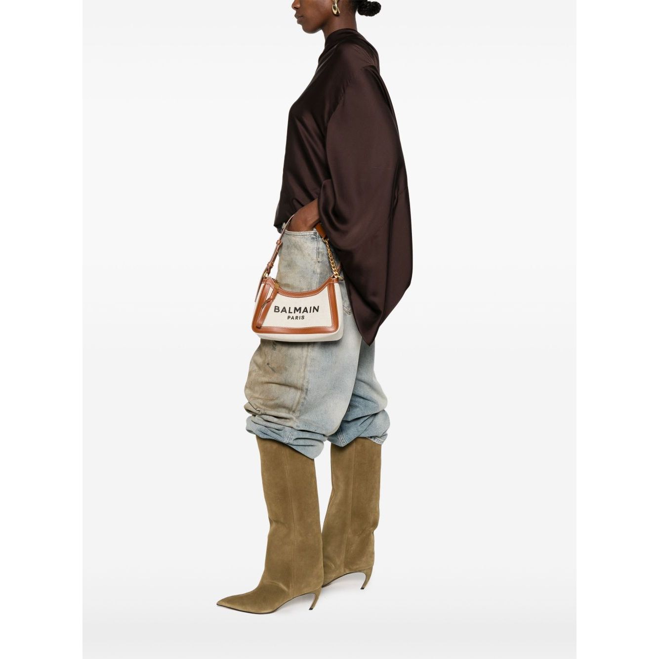 Balmain B-Army canvas shoulder bag