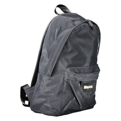 Blauer Blue Polyester Backpack with adjustable shoulder straps, external pocket, internal laptop compartment, and zip closure.