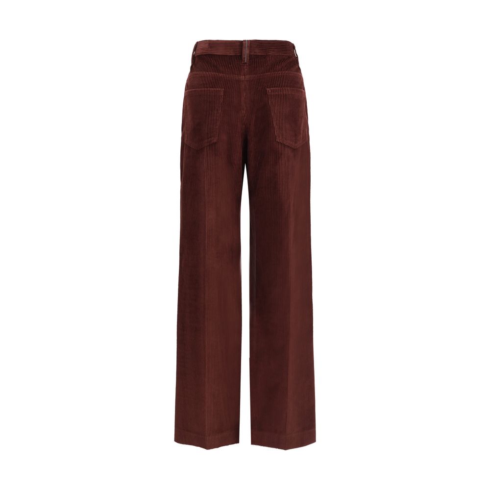 Brunello Cucinelli Bordeaux Cotton Casual Pants