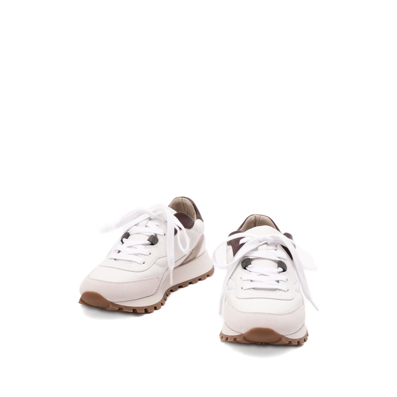 Brunello Cucinelli Calfskin and suede runners Sneakers