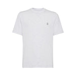 Brunello Cucinelli Cotton jersey crew neck T-shirt with logo and faux-layering Topwear