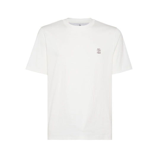 Brunello Cucinelli Cotton jersey crew neck T-shirt with logo Topwear