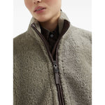 Brunello Cucinelli Curly Shearling Short Sleeve Outerwear with Shiny Zipper Pull Jackets