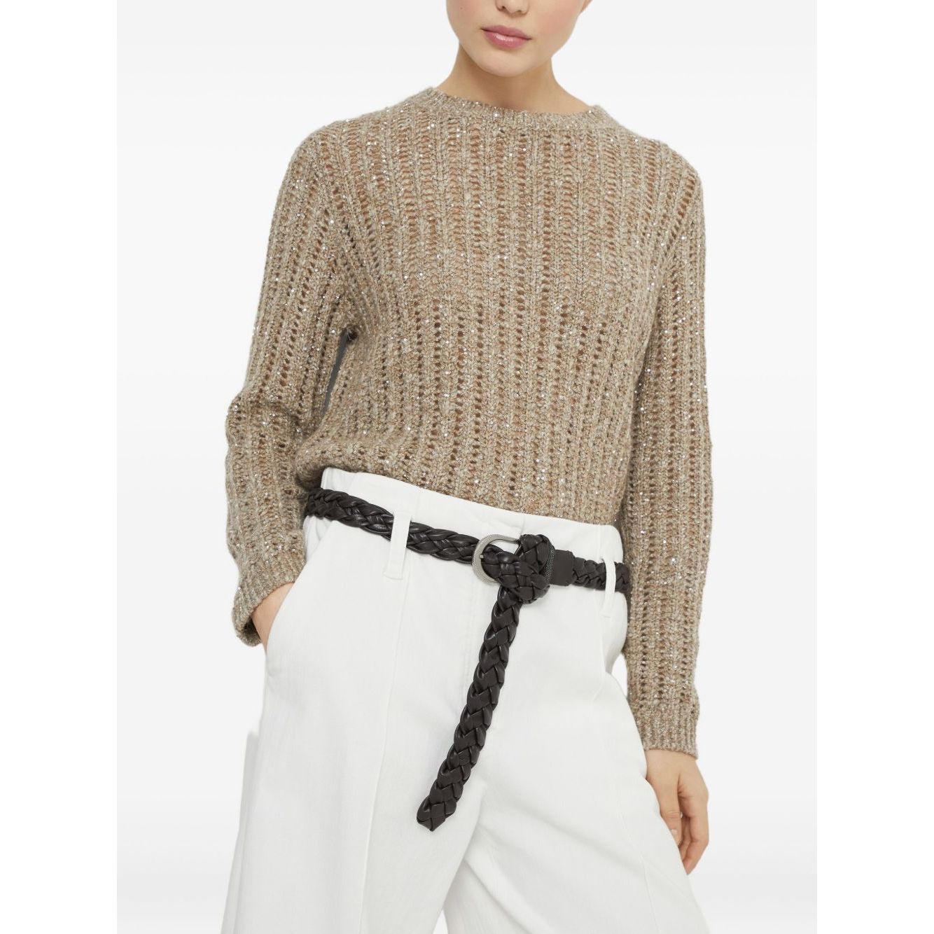 Brunello Cucinelli Dazzling Rib sweater in Soft wool, cashmere and mohair Topwear
