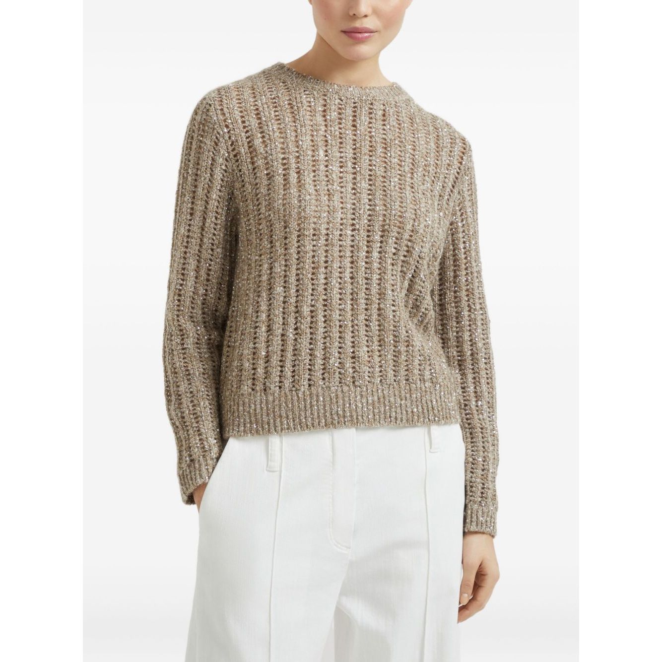 Brunello Cucinelli Dazzling Rib sweater in Soft wool, cashmere and mohair Topwear