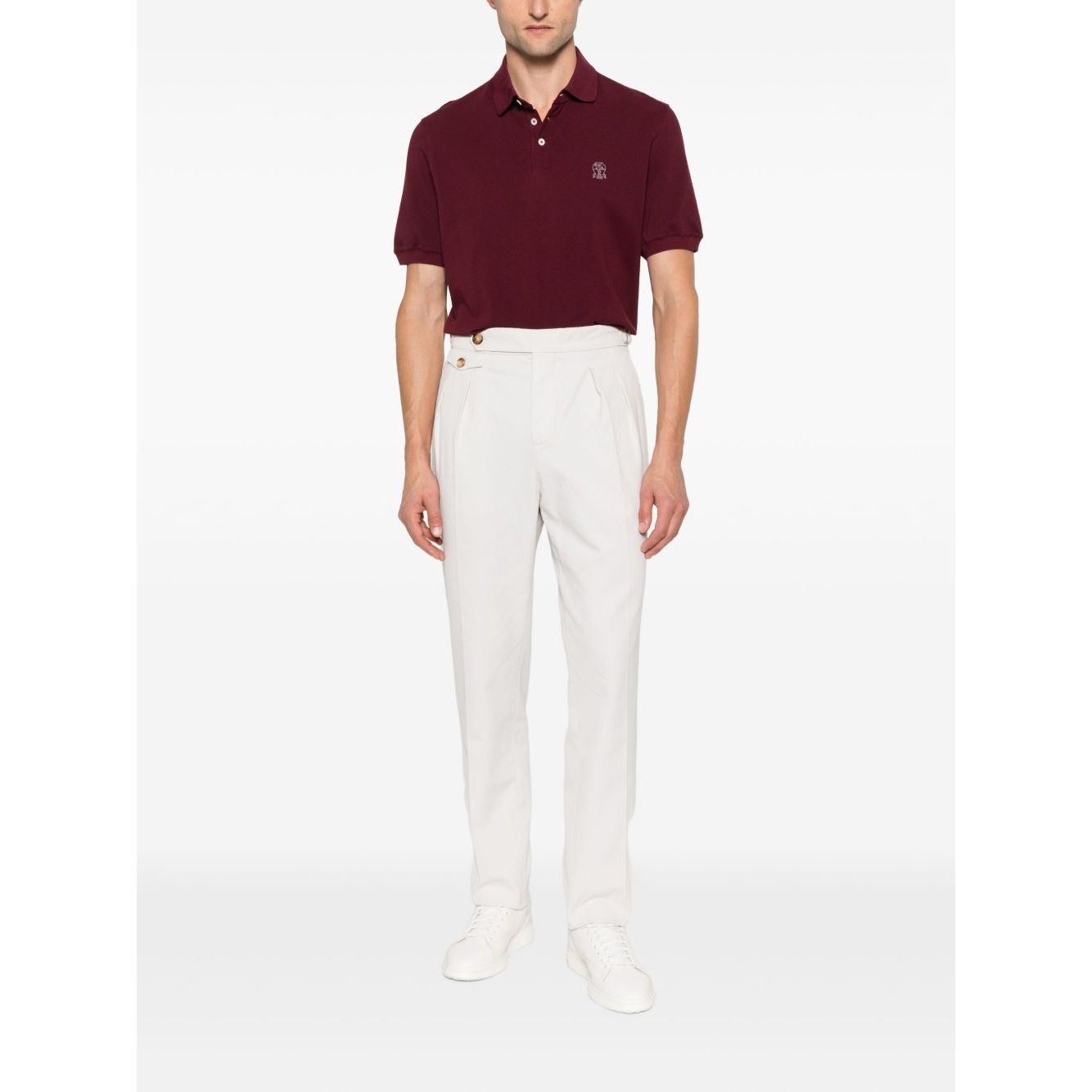 Brunello Cucinelli Embroidered cotton polo shirt Topwear