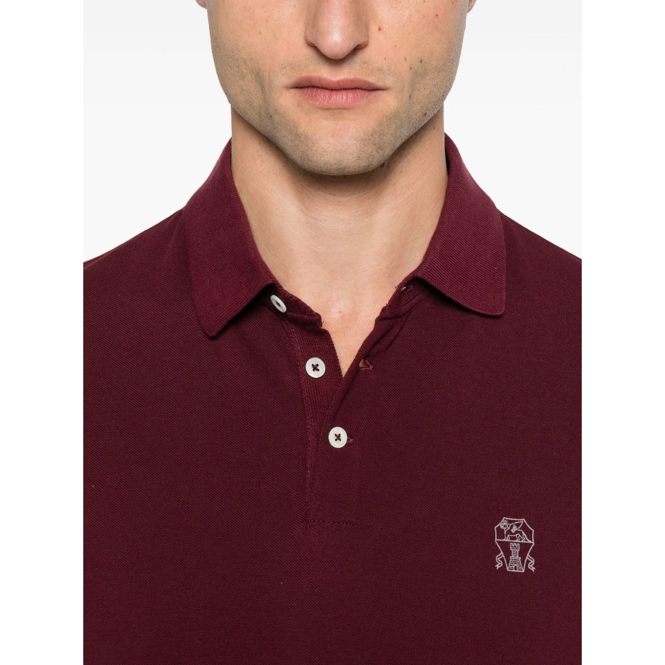 Brunello Cucinelli Embroidered cotton polo shirt Topwear