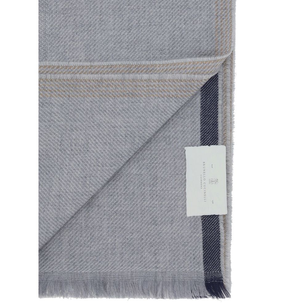 Brunello Cucinelli Gray Cashmere Scarf