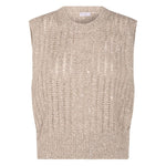 Brunello Cucinelli Natural Knitted Crewneck Vest Topwear