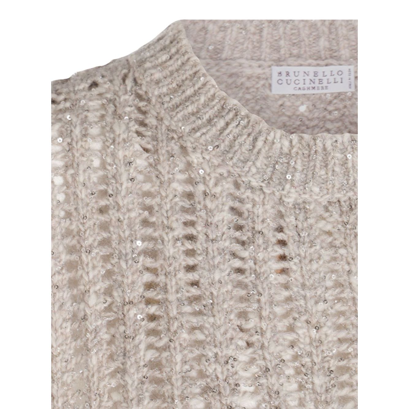 Brunello Cucinelli Natural Knitted Crewneck Vest Topwear
