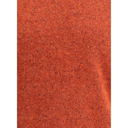 Close-up texture of Brunello Cucinelli Orange Alpaca Vicugna Pacos Sweatshirt showcasing its warm and elegant mélange pattern.