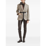 Brunello Cucinelli Sparkling cotton and viscose English rib knit blazer with monili Jackets