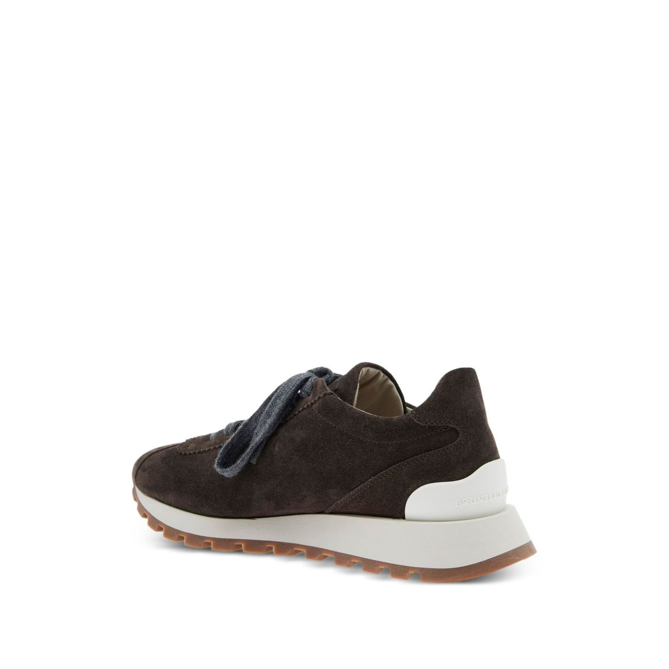 Brunello Cucinelli Suede runners with shiny tab Sneakers