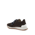Brunello Cucinelli Suede runners with shiny tab Sneakers