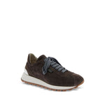 Brunello Cucinelli Suede runners with shiny tab Sneakers