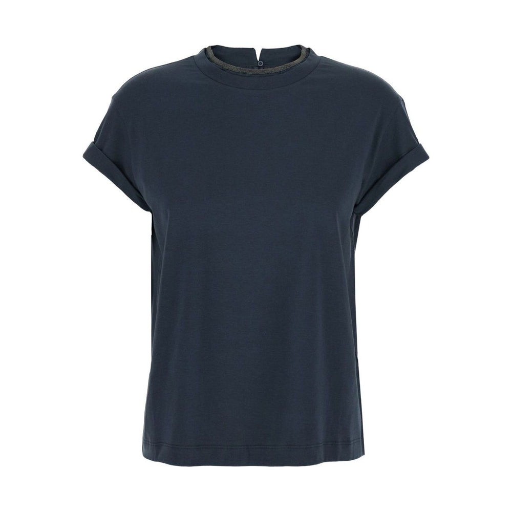 Brunello Cucinelli T-shirts and Polos Blue Topwear