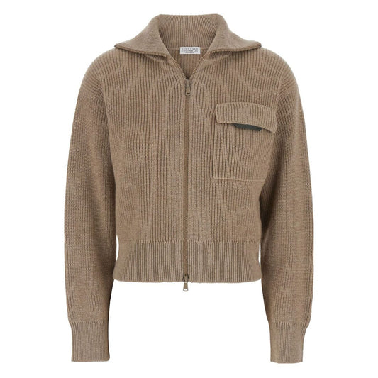 Brunello Cucinelli Zip-up ribbed cardigan