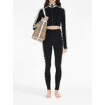 Burberry Stretch jersey leggings with Check finishes Trousers
