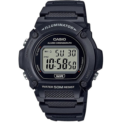 CASIO TIMELESS COLLECTION Mod. SPORT- ILLUMINATOR. WR 50M. ALARM. CHRONOGRAPH - BLACK