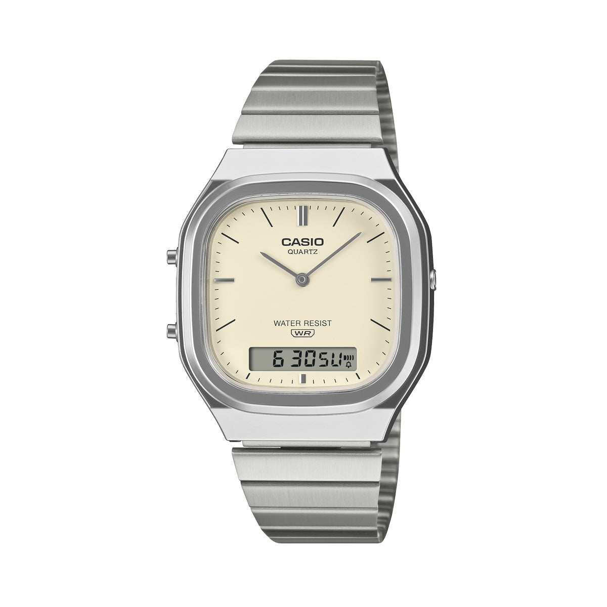 CASIO VINTAGE Mod. EDGY ROUNDED SQUARE - SILVER