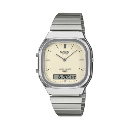 CASIO VINTAGE Mod. EDGY ROUNDED SQUARE - SILVER