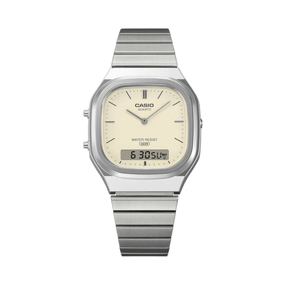 CASIO VINTAGE Mod. EDGY ROUNDED SQUARE - SILVER