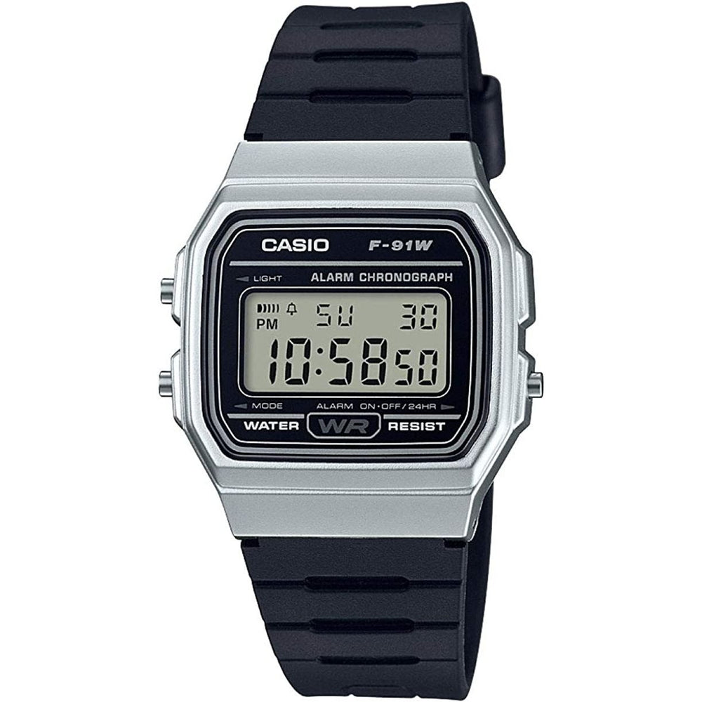 CASIO VINTAGE Mod. F-91 BIO RESIN STRAP - SILVER WATCHES