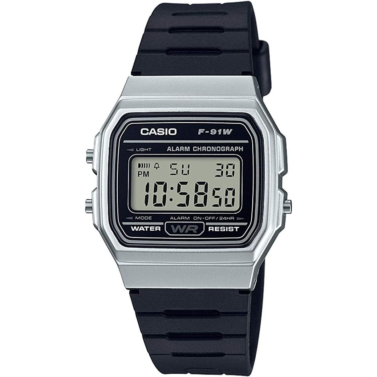 CASIO VINTAGE Mod. F-91 BIO RESIN STRAP - SILVER WATCHES