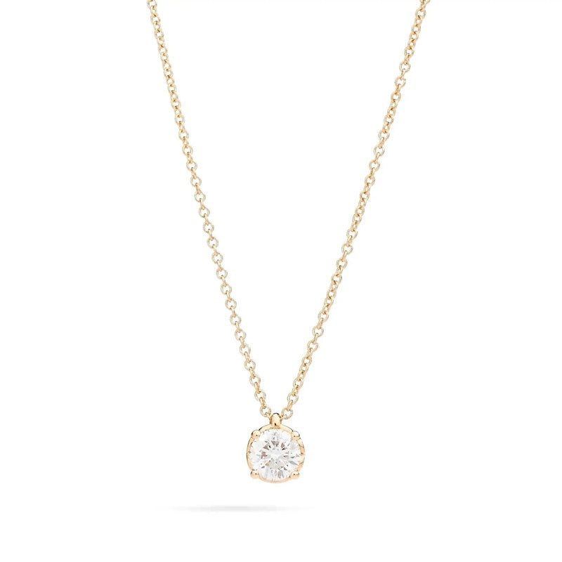 Gold necklace with a single diamond pendant, COLLANE RECARLO MOD. P01PX001_G047-45, elegant design for sophisticated style.