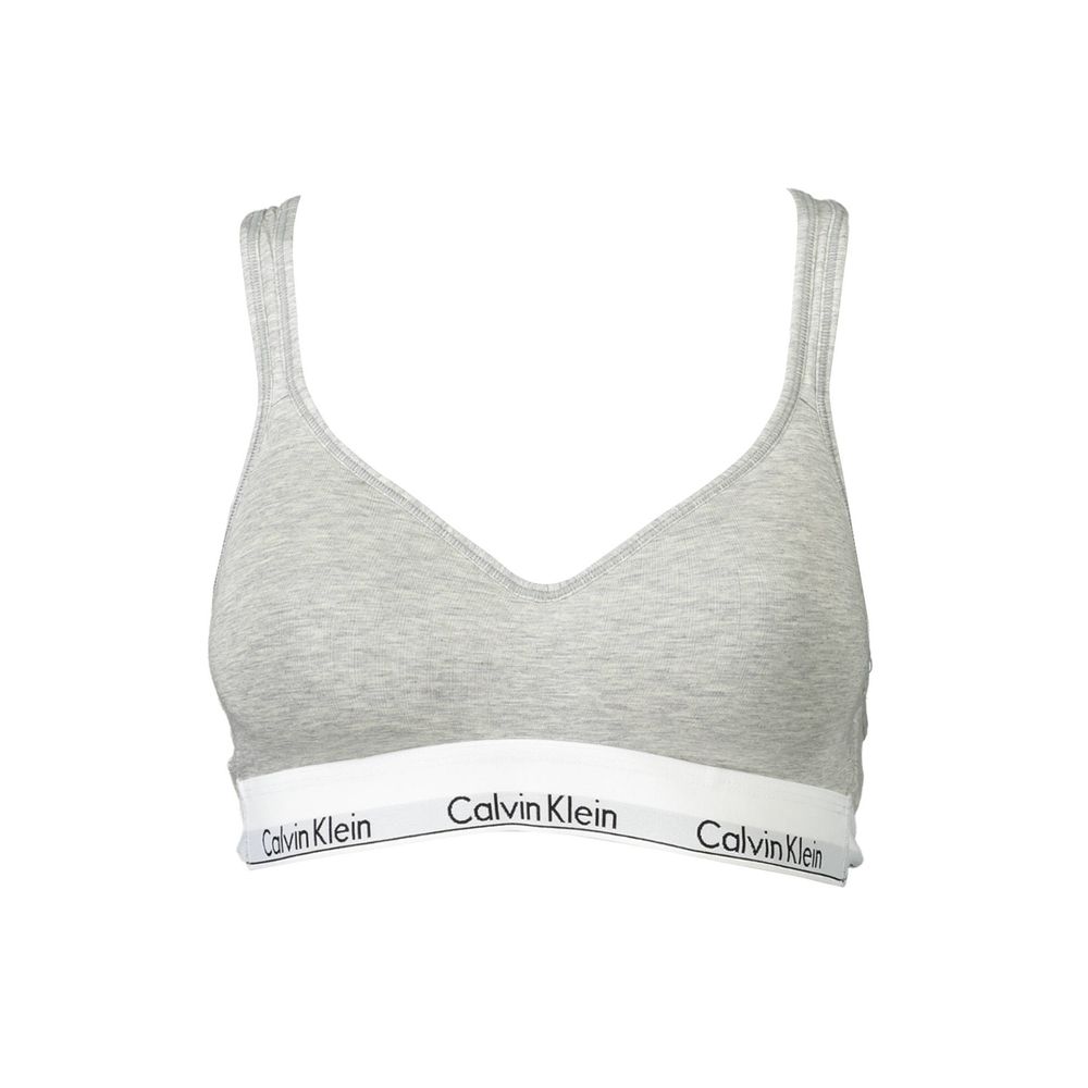 Calvin Klein Brown Cotton Women Bralette with chic crossed straps and iconic logo for style and comfort