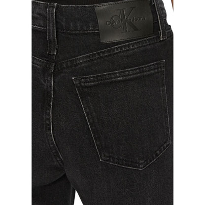 Calvin Klein Jeans Black Cotton Mom Jeans showing back pocket detail and logo patch.