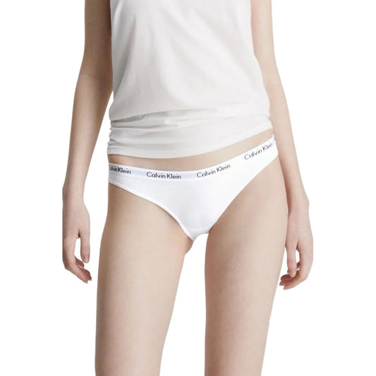 Calvin Klein Underwear White Cotton Pantie on model showcasing fit and comfort.