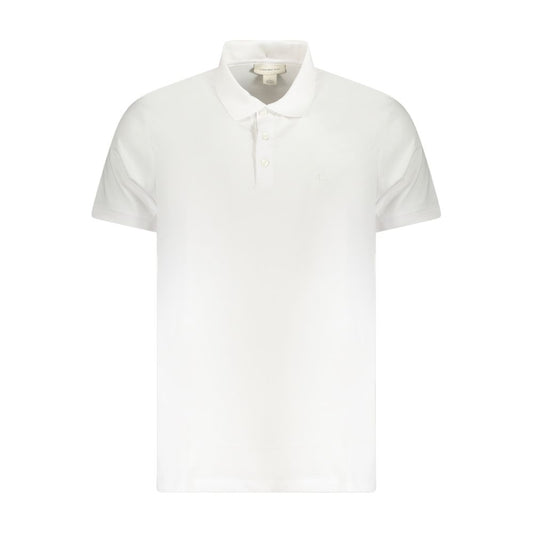 Calvin Klein White Cotton Men Polo Shirt with iconic logo and classic fit design, perfect for casual or refined looks.