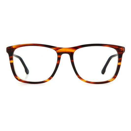 Front view of Carrera Brown Acetate Frames with 55/17/145mm dimensions and horn color