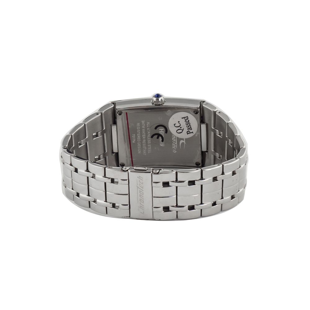 Back view of Chronotech Silver Stainless Steel Watch showcasing steel bracelet and case design.